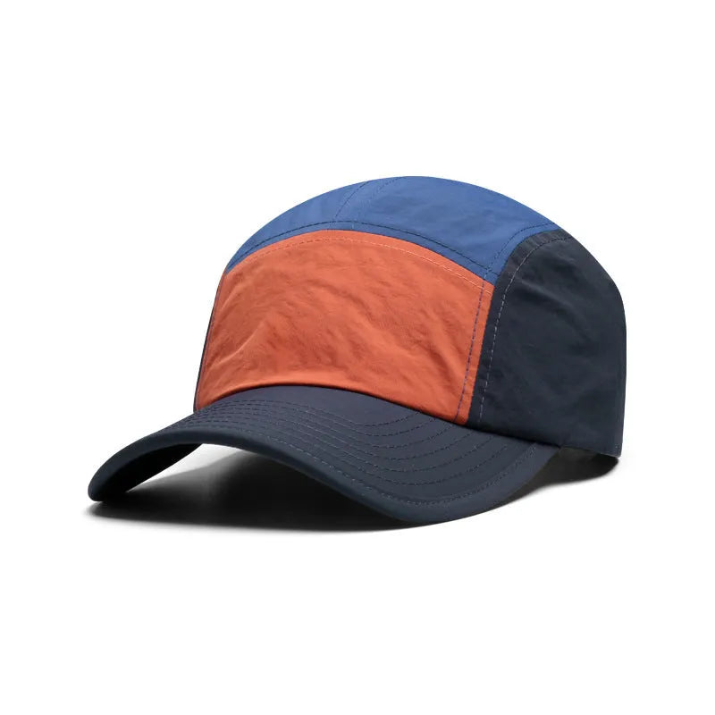 Men's quick-drying baseball cap with curved brim in khaki, army green, orange, or yellow.