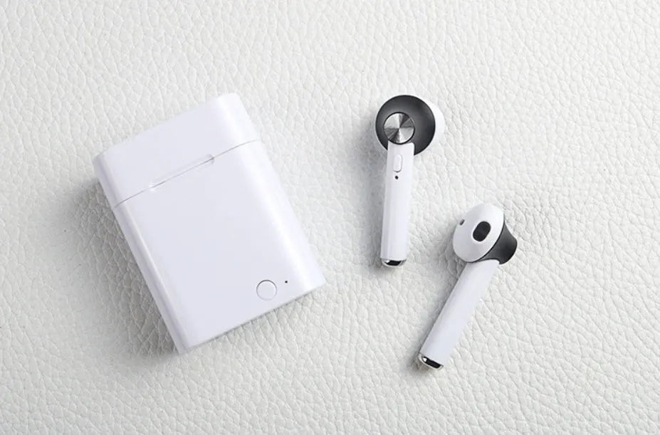 Sports Bluetooth wireless earbuds in black, gold, red, rose gold, or silver colour with 10-metre range and battery display