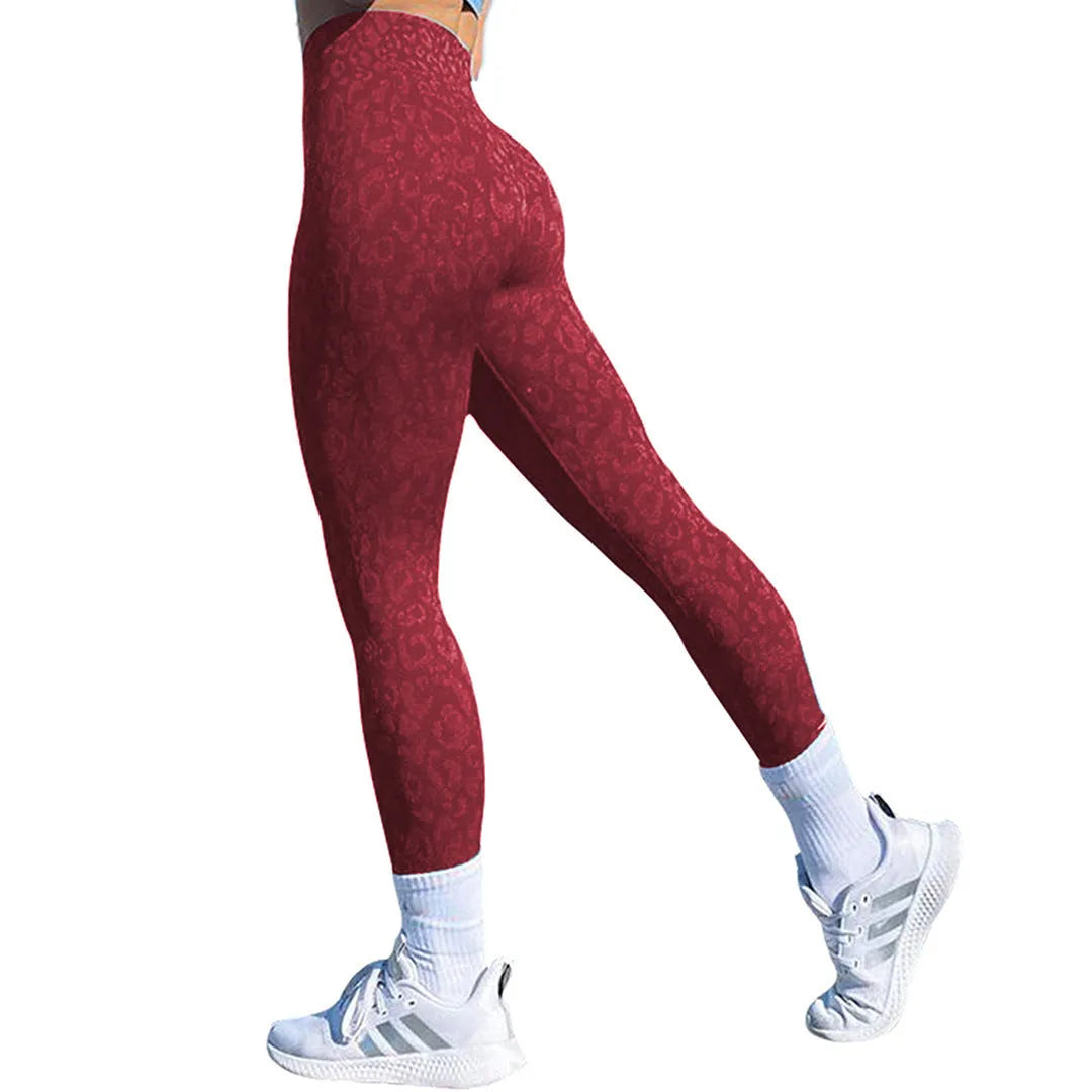 Women's butt lifting leggings in camouflage pattern with high waistband for workouts