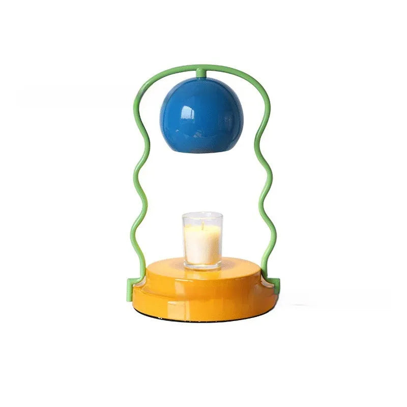 Yellow iron fire-free smoke-free candle fragrance lamp, 17x18x27.5cm, 220V domestic flat plug table lamp