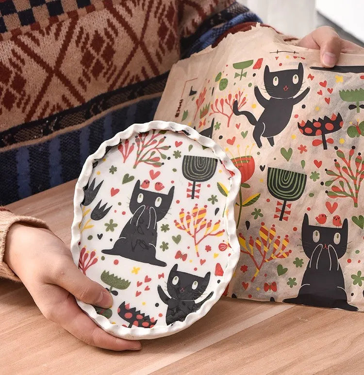 Under glaze applique pottery paste sheet, 49cm x 34cm, cartoon flower decal paper for ceramic kiln firing at 1180-1350°C