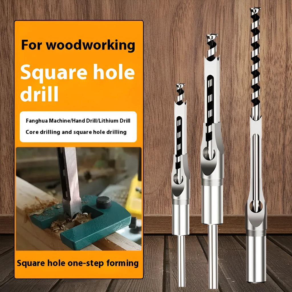 12.7mm carbon steel square hole drill bit set with sleeve and core components