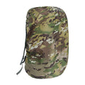 80-litre capacity backpack rain cover in Army Green colour laid flat.