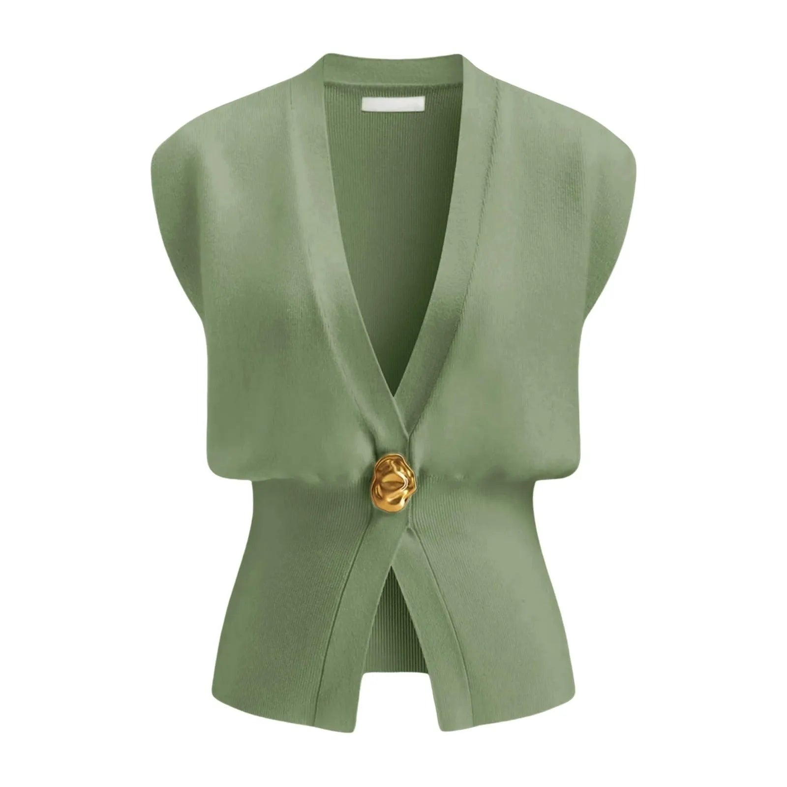 Women's V-neck button cardigan in knitted polyester fabric shown in multiple colour options