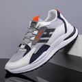 Men's breathable running shoes with mesh upper, rubber sole, lace-up front, grey or black, sizes 39-44