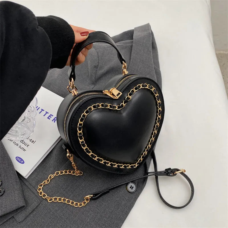 Women's PU chain shoulder messenger bag in beige with internal phone pocket and file bag