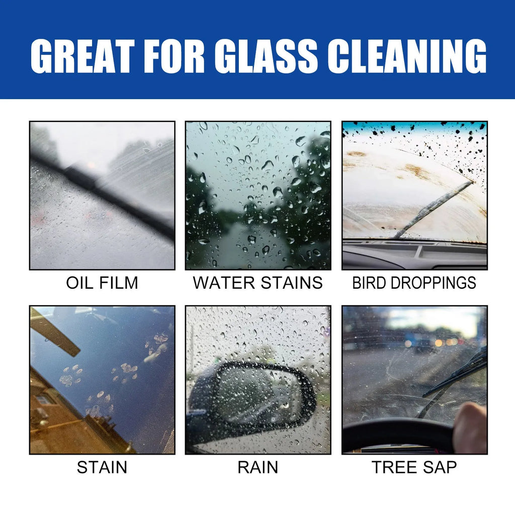 120ml glass oil film remover bottle and sponge for cleaning car window stains