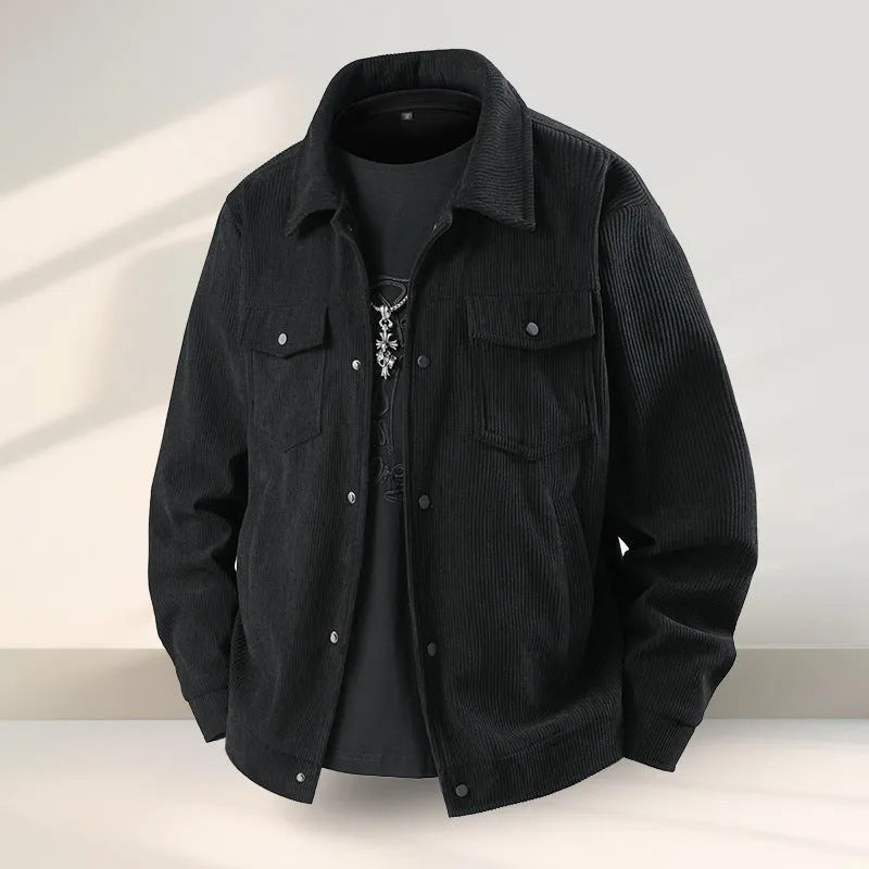 Men's slim fit casual coat in black, coffee, green, or white for plus size daily wear.