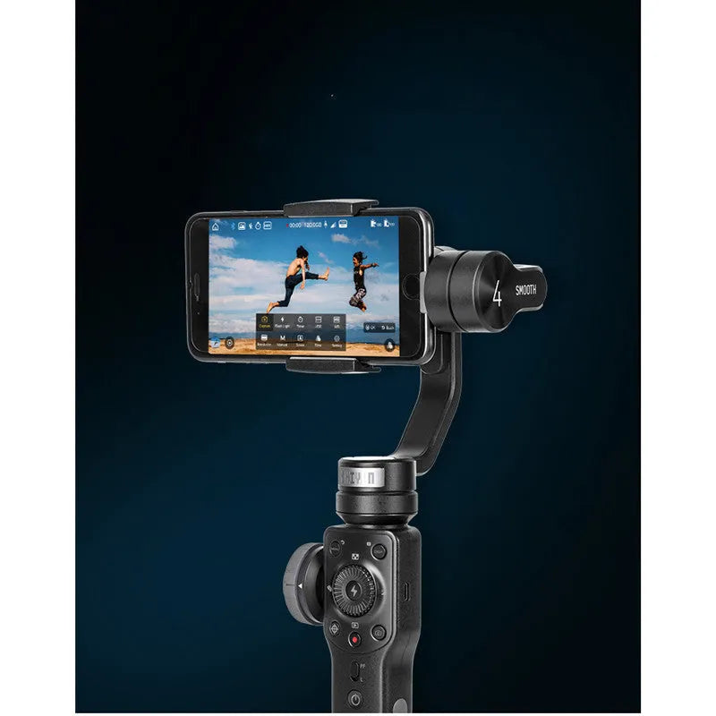 Black ABS mobile phone shooting stabilizer handheld device with 12-hour battery life