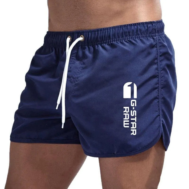 Men's lightweight hemp-blended polyester sports shorts in multiple colours with a micro-elastic waistband.