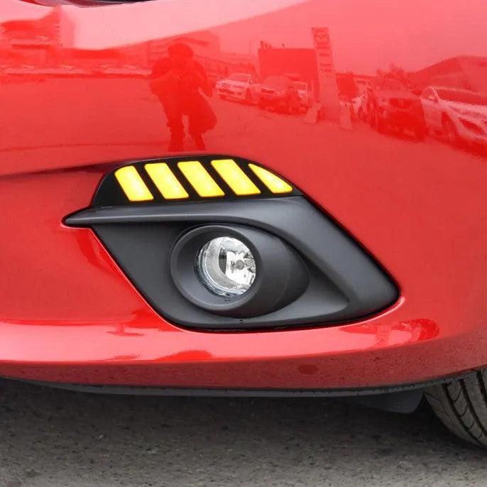 KUST Oncocela LED daytime running light for 14-16 Mazda Enclave with white and yellow streamer