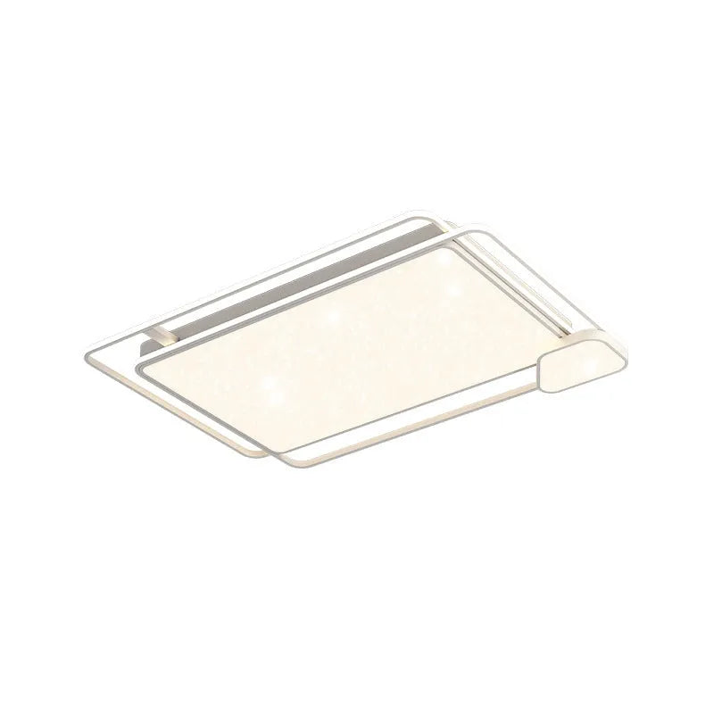 Modern minimalist LED ceiling light with tri-colour dimming in white finish for living room