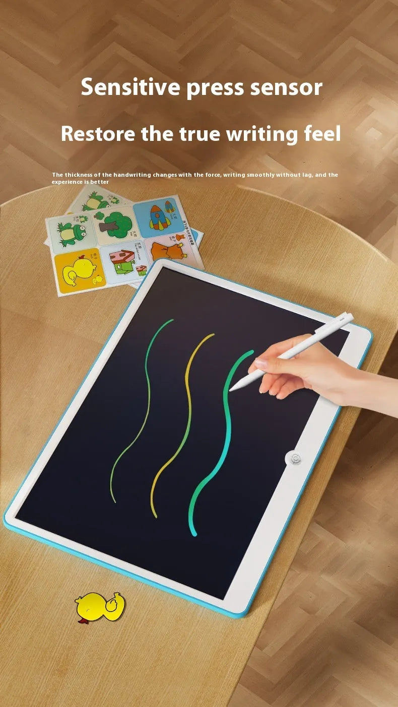 19-inch LCD children's drawing board with stylus in blue and white colour