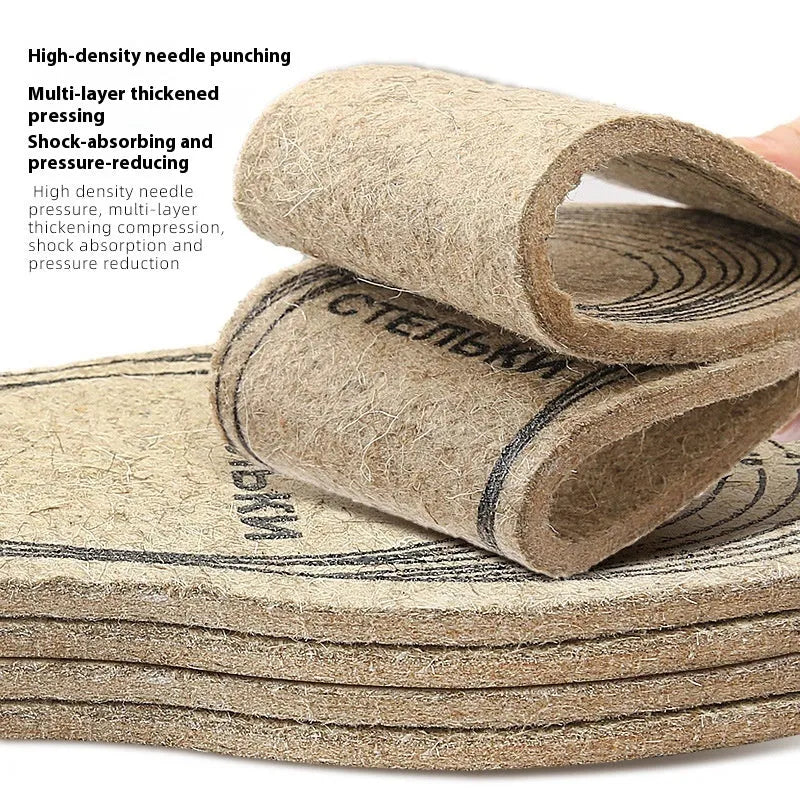 6.5mm thick wool carpet insole with slow pressure support and self-tailored fit for autumn winter use