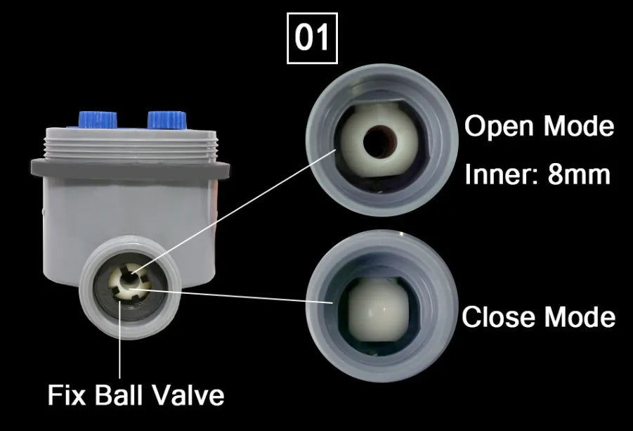 Automatic garden watering timer device showing programmable display and 3/4 inch faucet connection