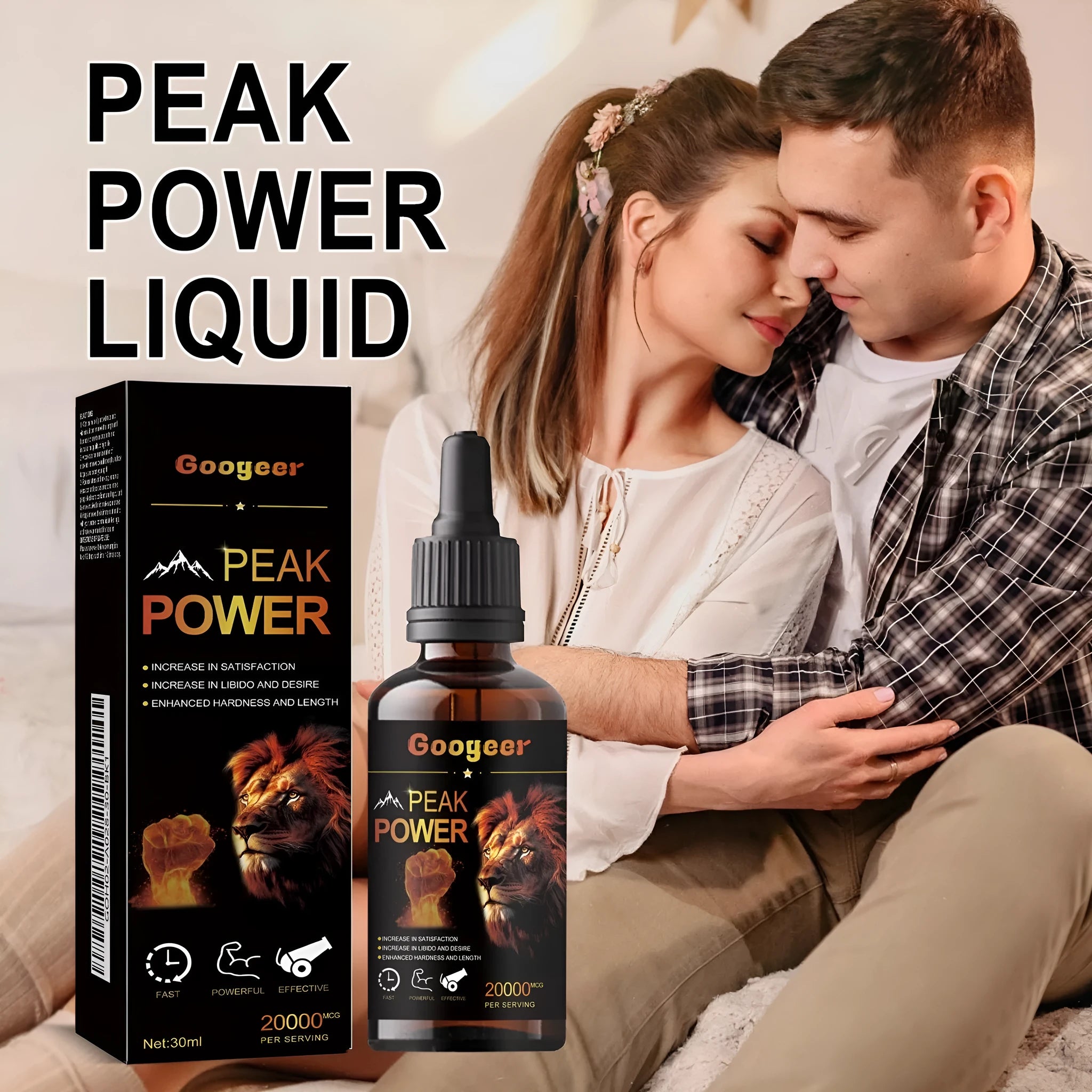 Googeer Peak Power 30ml liquid energy supplement bottle for adult health and body care