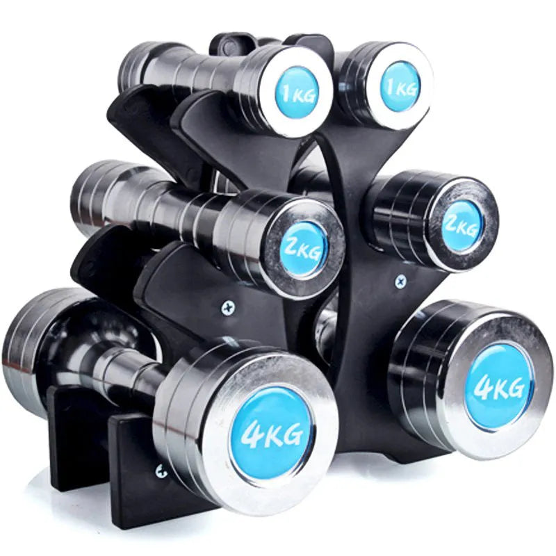 PVC dumbbell rack holder stand for home gym floor storage, available in five specifications.
