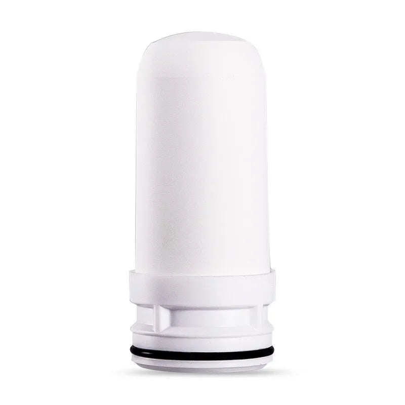 White diatom ceramic water filter element measuring 43mm square by 100mm long