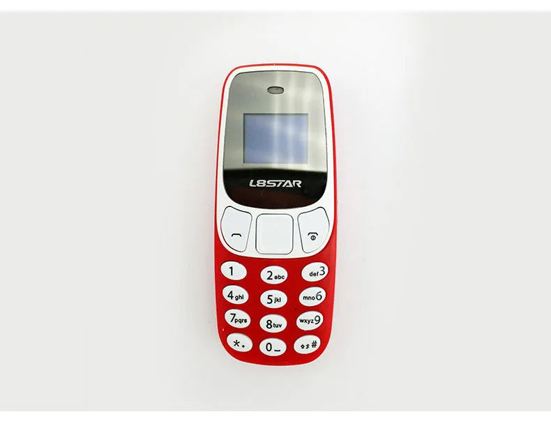 Miniature thumb phone dual SIM ultra-small OLED display blue colour front view