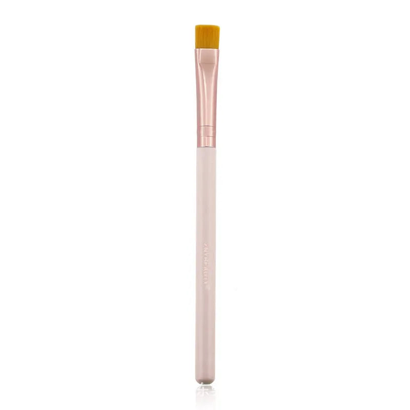 26-piece pink makeup brush set with wool bristles and wooden handles in PU storage bag