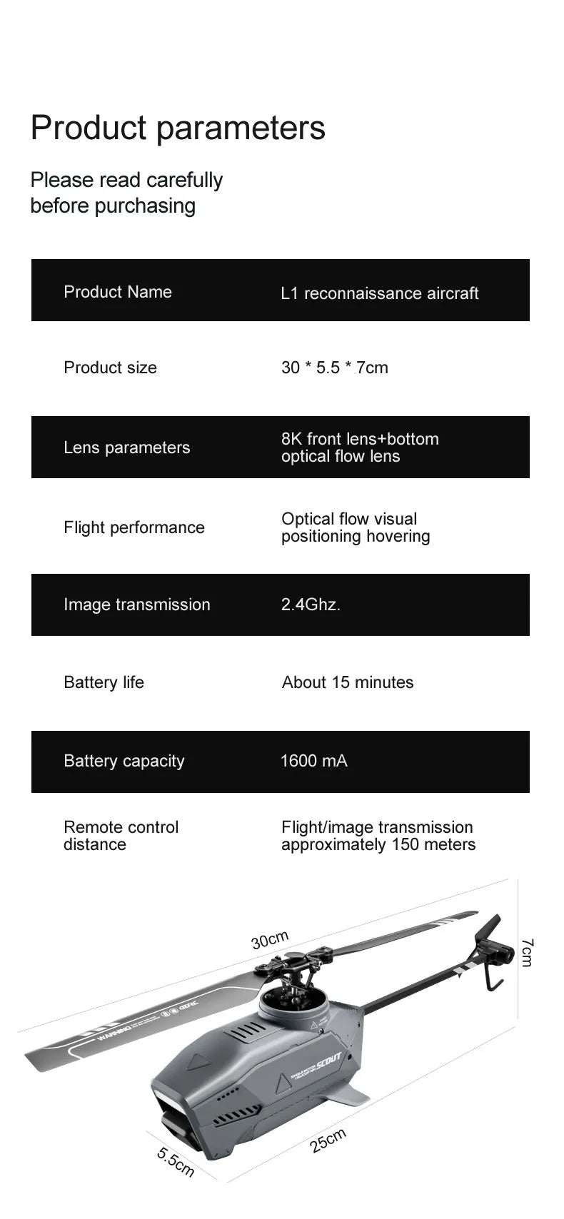 Silver remote control drone with 8K dual camera, optical flow stability, follow mode and stunt flight, under 30cm