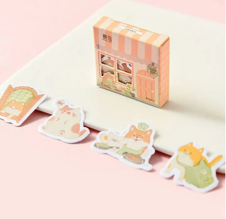 Pack of penguin-themed childish paper account stickers with widths from 20 to 50 millimetres.