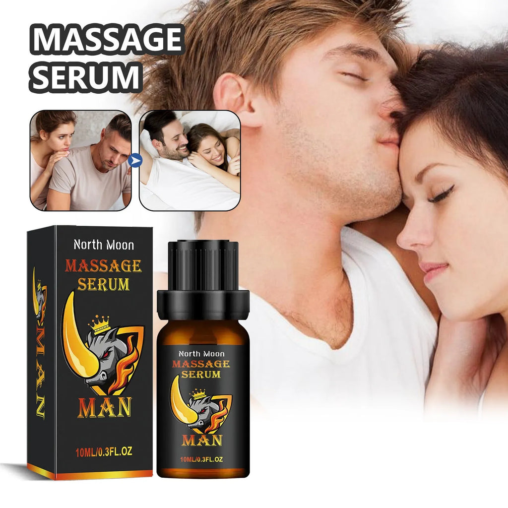 10ml bottle of men's body care essential oil with ginger root oil for massage.