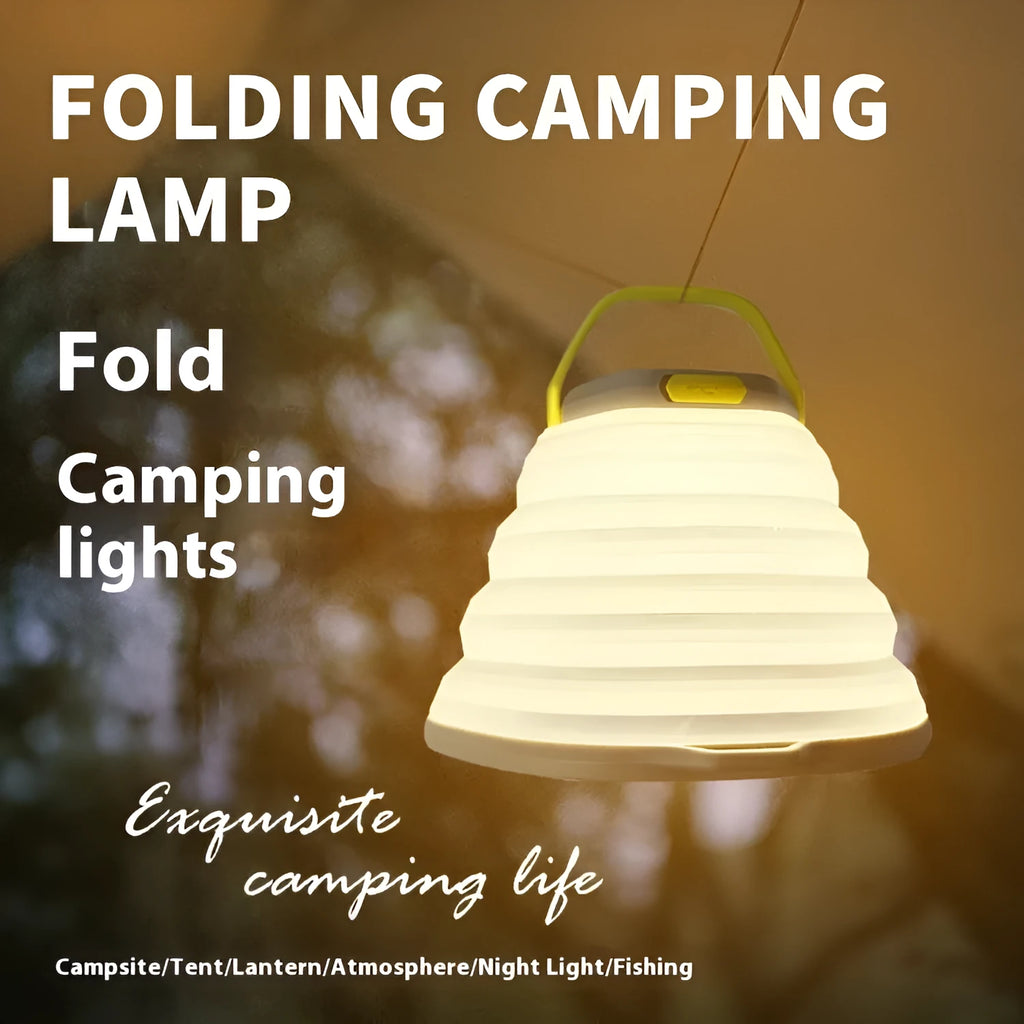 White camping lamp with large lighting capacity for tent and outdoor use