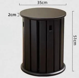 Stackable round iron dining stool in a modern style, shown in a choice of four colours.