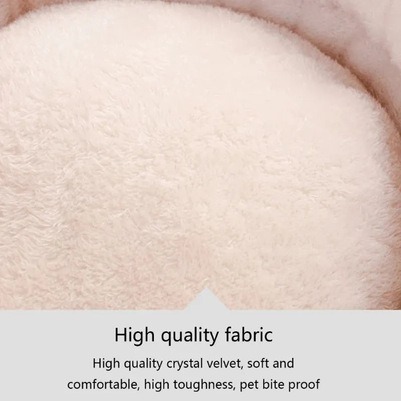 Plush dog bed mat in grey with non-skid bottom, size S 35x35x18cm, for small dogs and kittens