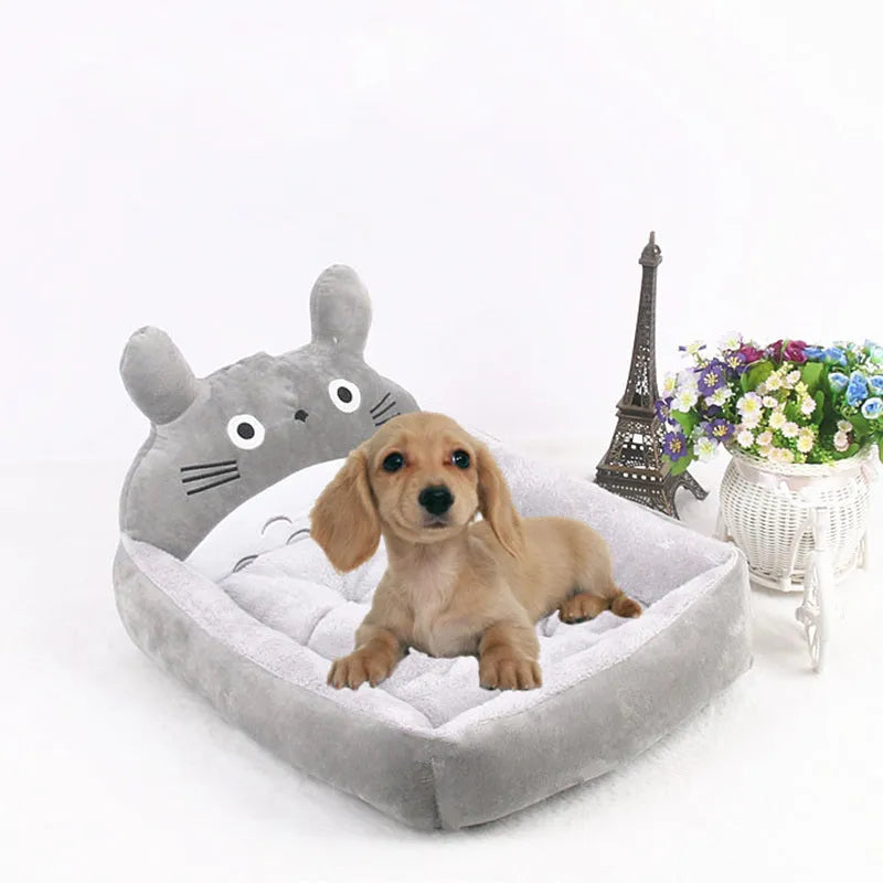 Cartoon puppy cat sofa bed for small dogs and cats with washable cover in winter warm design