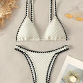 Women's split bikini swimsuit in white or blue colour with European and American sizing