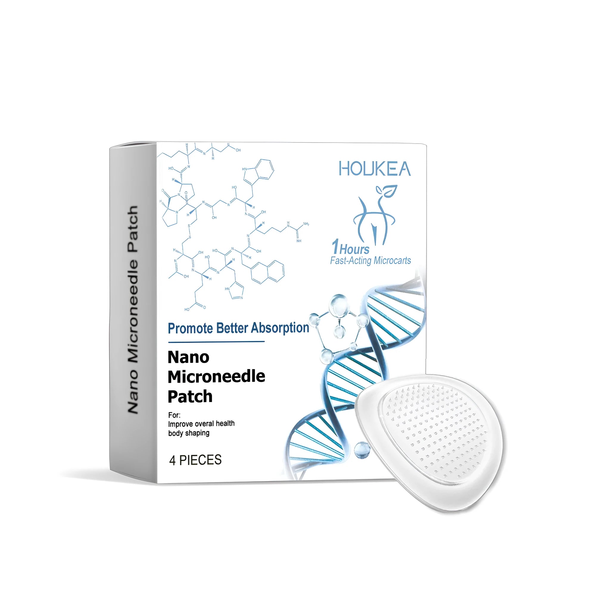 Four nano microneedle skincare patches in a pack with traditional Chinese medicine ingredients.