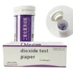 Bottle of 50 chlorine dioxide test papers for 0-1000mg/L waste water concentration detection.