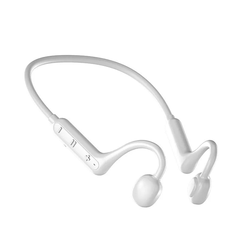 Bone conduction Bluetooth neck hanging stereo headset in black with power display and voice control