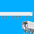 Motorised aluminium curtain track kit with remote control transmitter and silent pulley system for automated curtain operation