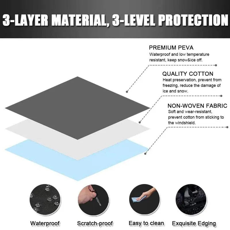 Black rubber Oxford cloth windshield ice and snow gown for car frost protection