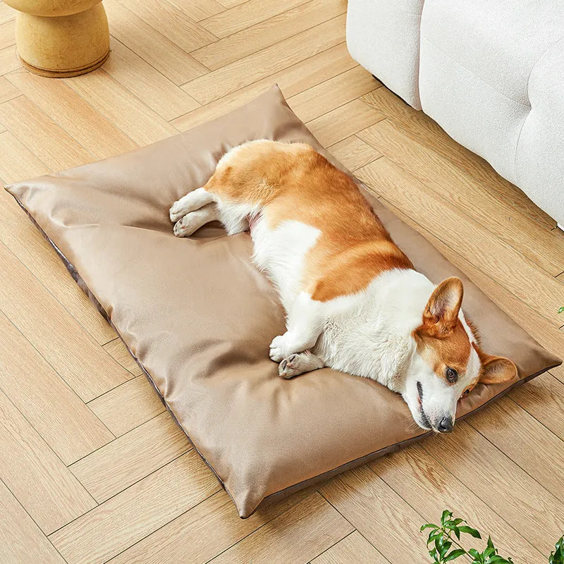 Blue coffee coloured nest style summer pet bed for dogs and cats shown in small medium large extra large sizes