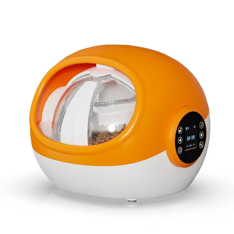 Plastic automatic cat feeder with chip identification and anti-grab design, UK plug
