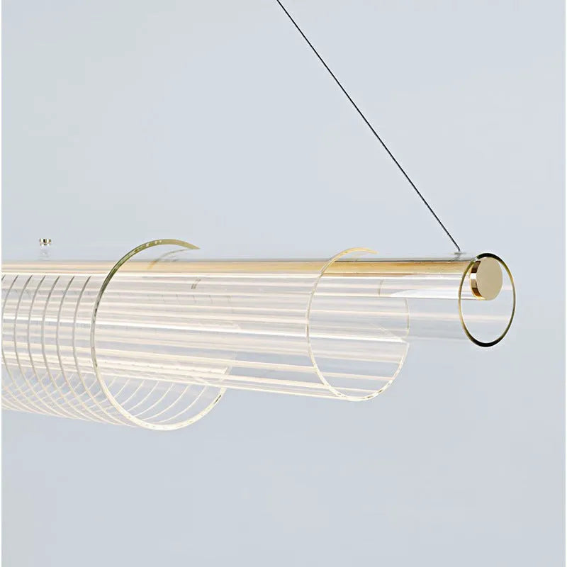 Modern minimalist glass pendant ceiling lamp with iron construction and LED light source