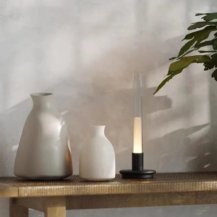 Black Nordic style night light with three colour lighting options including warm white