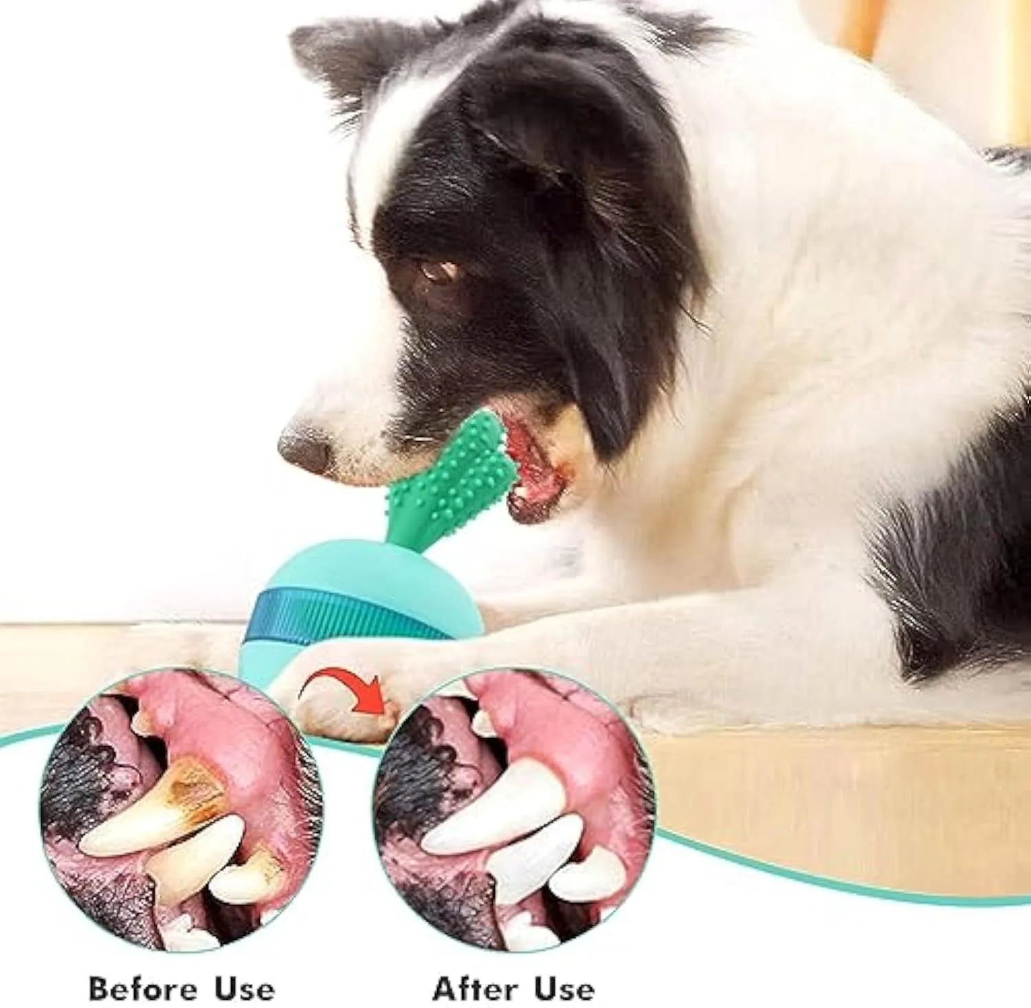 Blue durable rubber dog treat puzzle ball with dispensing holes for medium and large dogs