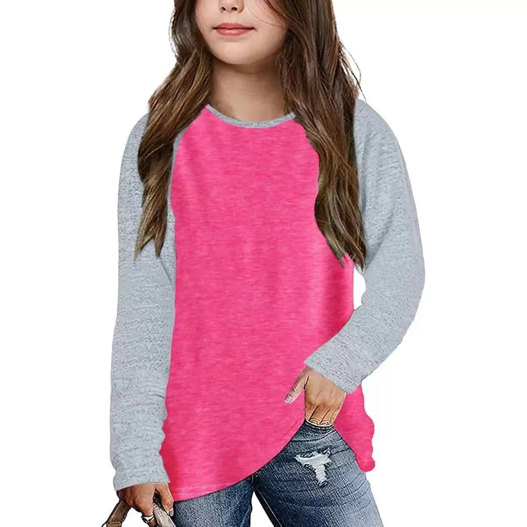 Women's half sleeve round neck T-shirt in natural coloured cotton, contrast waist, long sleeves