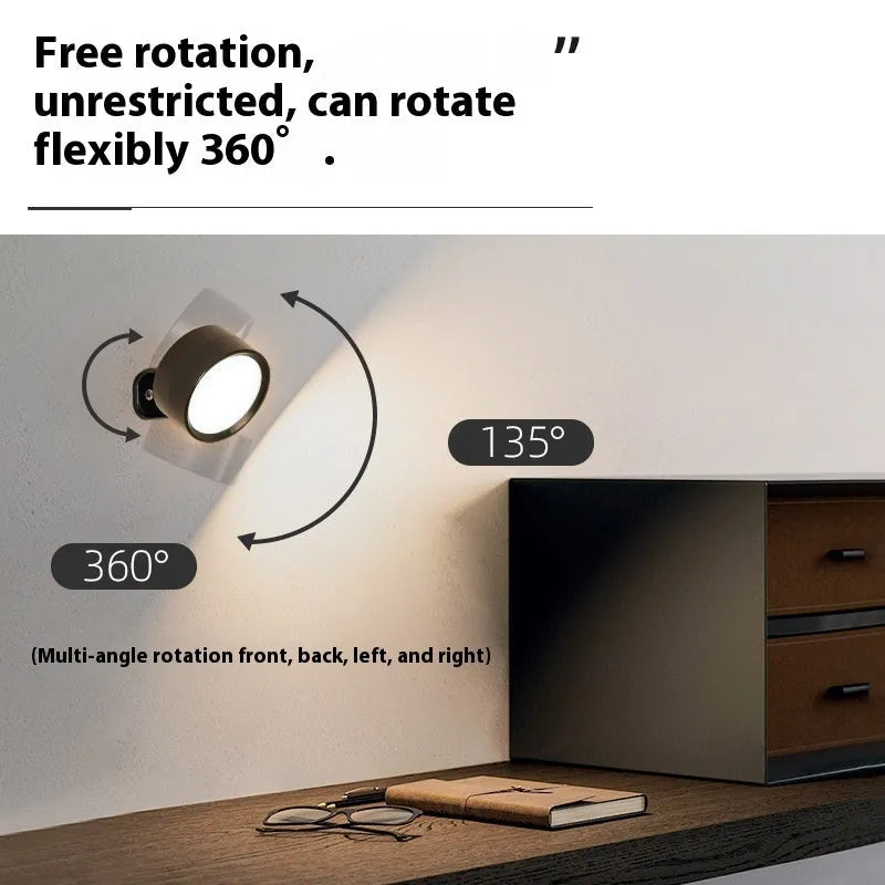 Rechargeable touch night lamp with tricolor light, pack of two, black or wood grain finish, bedside reading