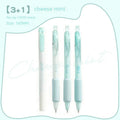Four double-headed calligraphy and highlighter pens with 0.5mm sponge tips in mint and blue colours.