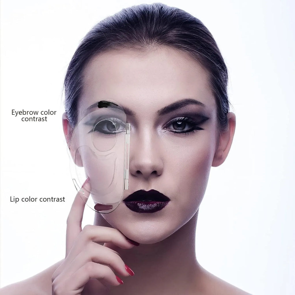 Transparent acrylic makeup mixing palette with storage groove and colour test areas