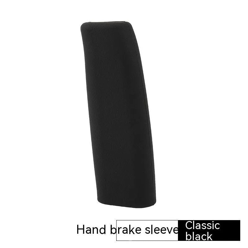 Silicone handbrake sleeve in five colour options showing universal fit for car interiors