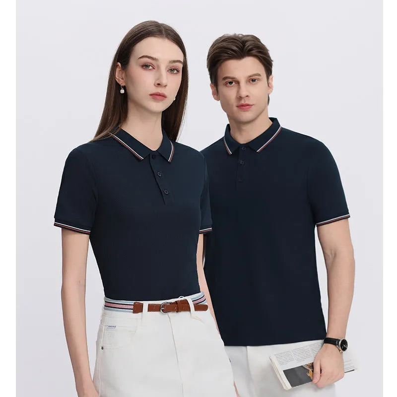 Solona ice-feeling work polo shirt in polyester fabric showing short sleeves and straight hem