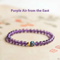Chinese student style bracelet with purple lotus design on mixed materials