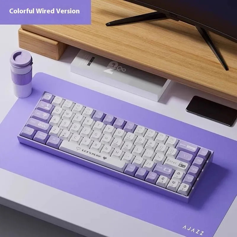 AJAZZ AK680 mechanical gaming keyboard in red and white colour with exposed switches.